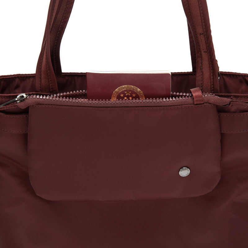 Citysafe CX Anti-Theft Packable Vertical Tote, Merlot