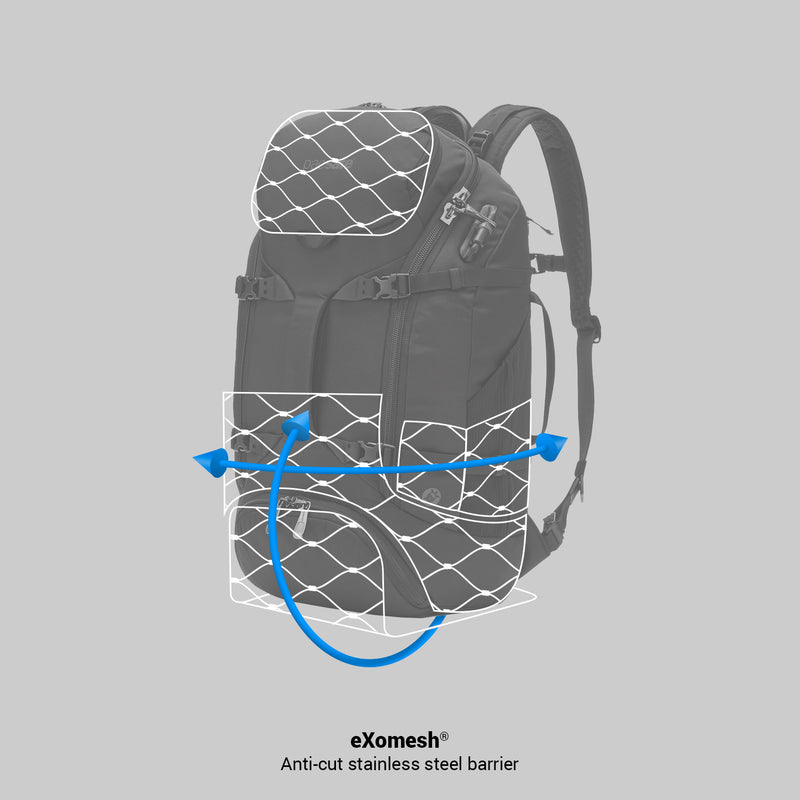 Pacsafe® EXP35 anti-theft travel backpack, Black