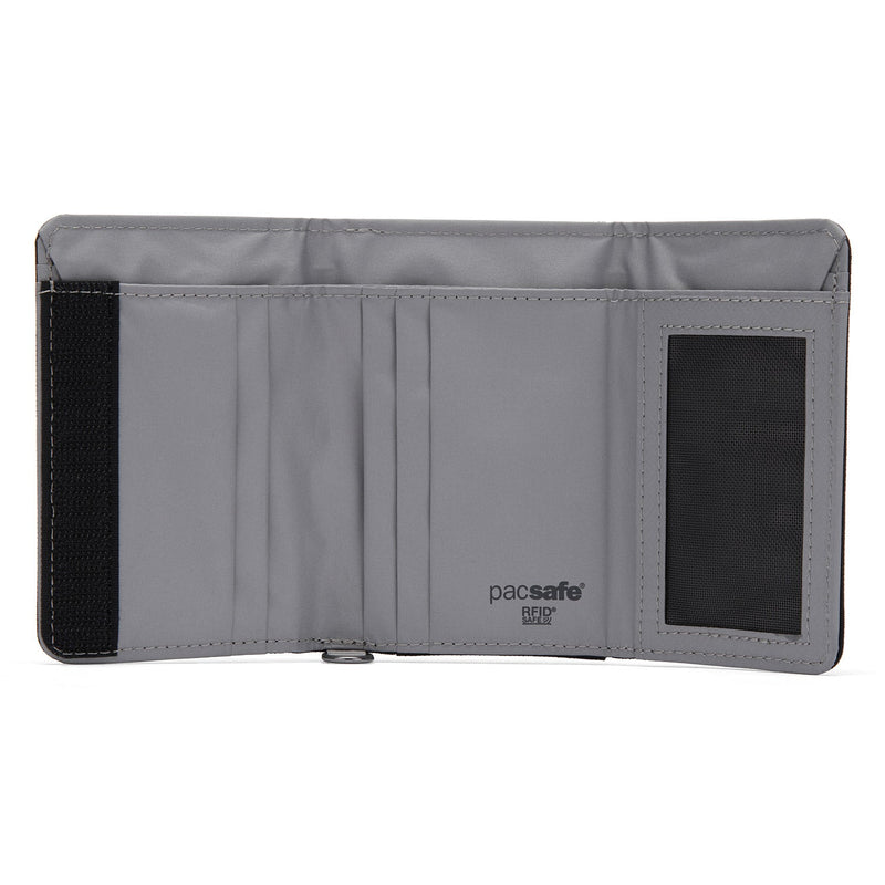 Pacsafe® RFIDsafe™ RFID blocking trifold wallet, Jet Black