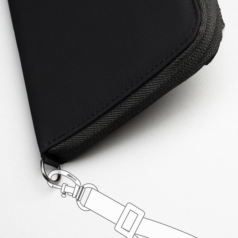Pacsafe® RFIDsafe™ RFID blocking compact travel organizer, Black
