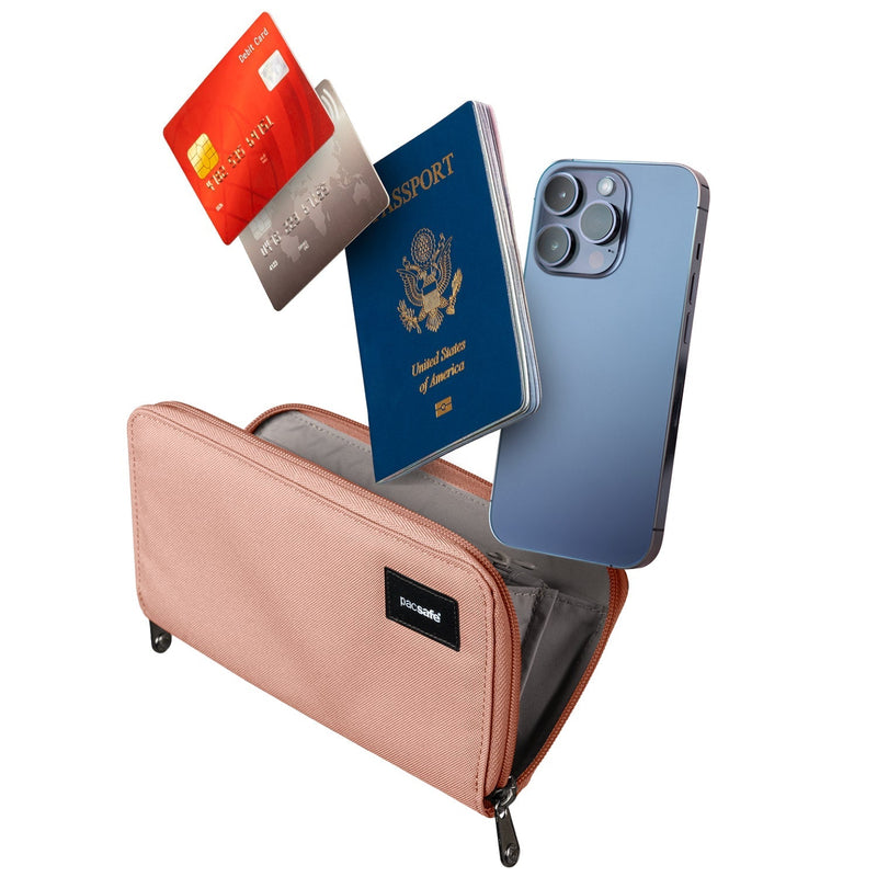 Pacsafe® RFIDsafe™ RFID blocking continental wallet, Rose