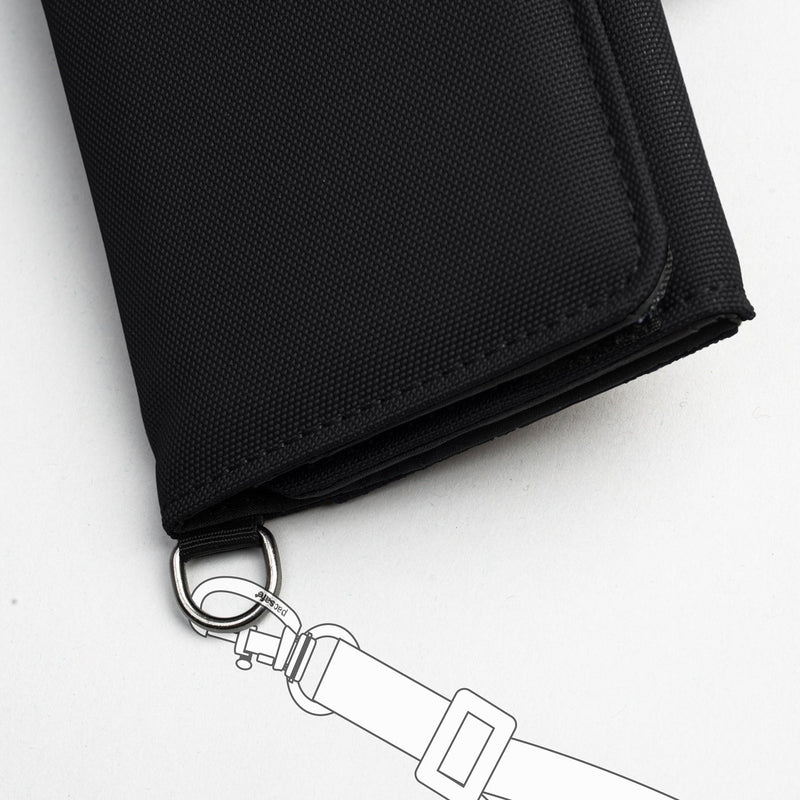 Pacsafe® RFIDsafe™ RFID blocking trifold wallet, Black