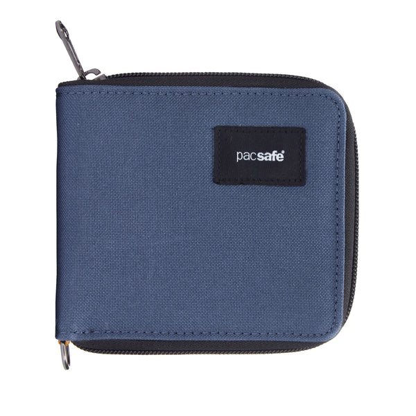 Pacsafe RFID-blokkerende drievoudig opvouwbare portemonnee voor heren, blauw (Coastal Blue), eenheidsmaat, RFID-blokkerende drievoudig gevouwen portemonnee