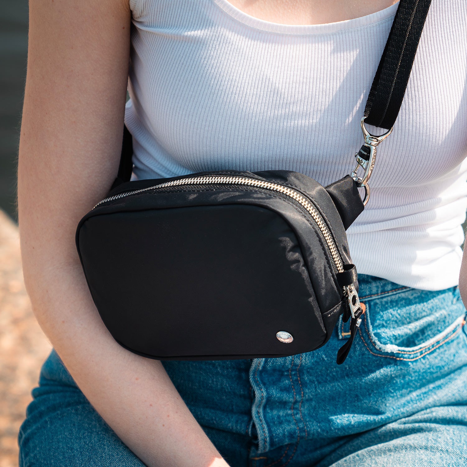 Pacsafe® W Anti-Theft Micro Sling, Serenity Blue