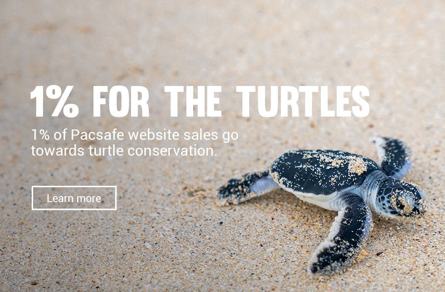 1% for the turtles - 1% of Pacsafe website sales go towards turtle conservation
