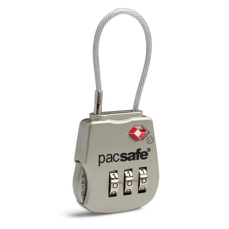 Pacsafe® Prosafe® 800 Travel Sentry® Approved combination cable padlock, Silver