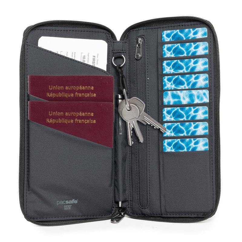 Pacsafe® RFIDsafe™ RFID blocking travel wallet, Black